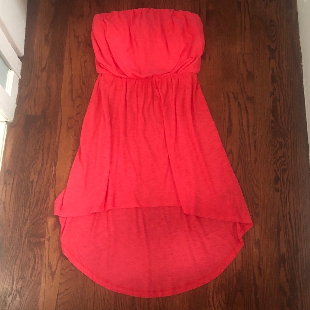 NWT Express Strapless pink hi lo dress